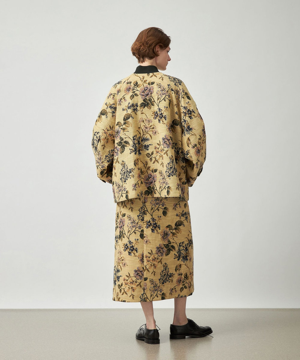 DÉPAREILLÉ FLOWER JACQUARD BLOUSON / フラワージャガードブルゾン ベージュ