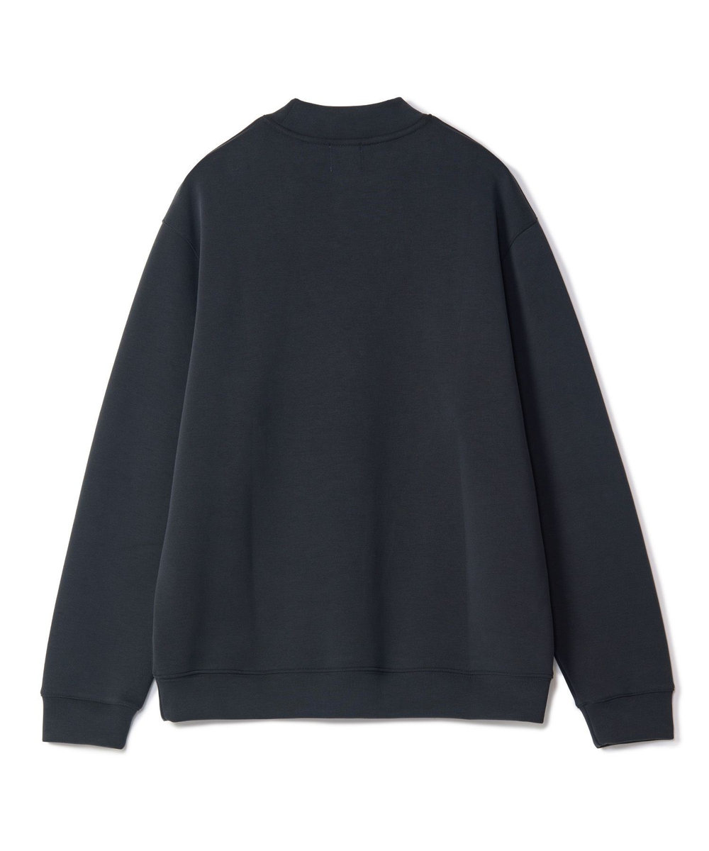 MEN'S BIGI スエードタッチ ダンボールモックネックトップス ブラック