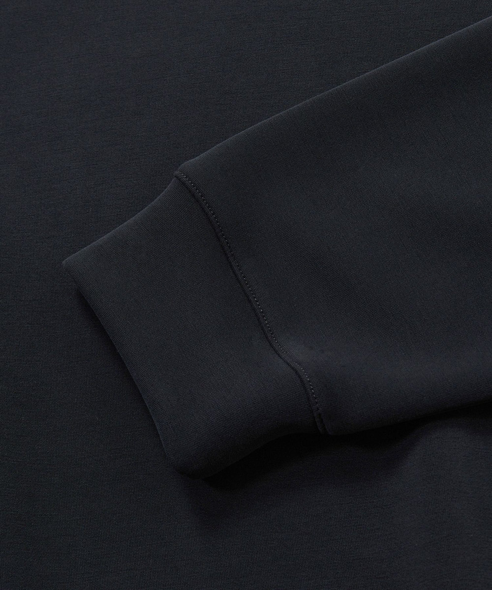 MEN'S BIGI スエードタッチ ダンボールモックネックトップス ブラック