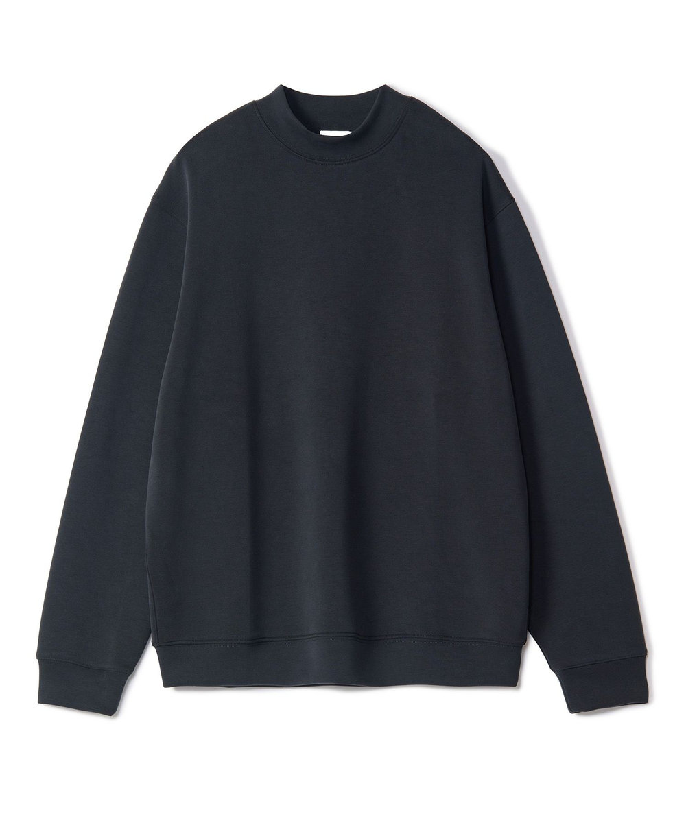 MEN'S BIGI スエードタッチ ダンボールモックネックトップス ブラック