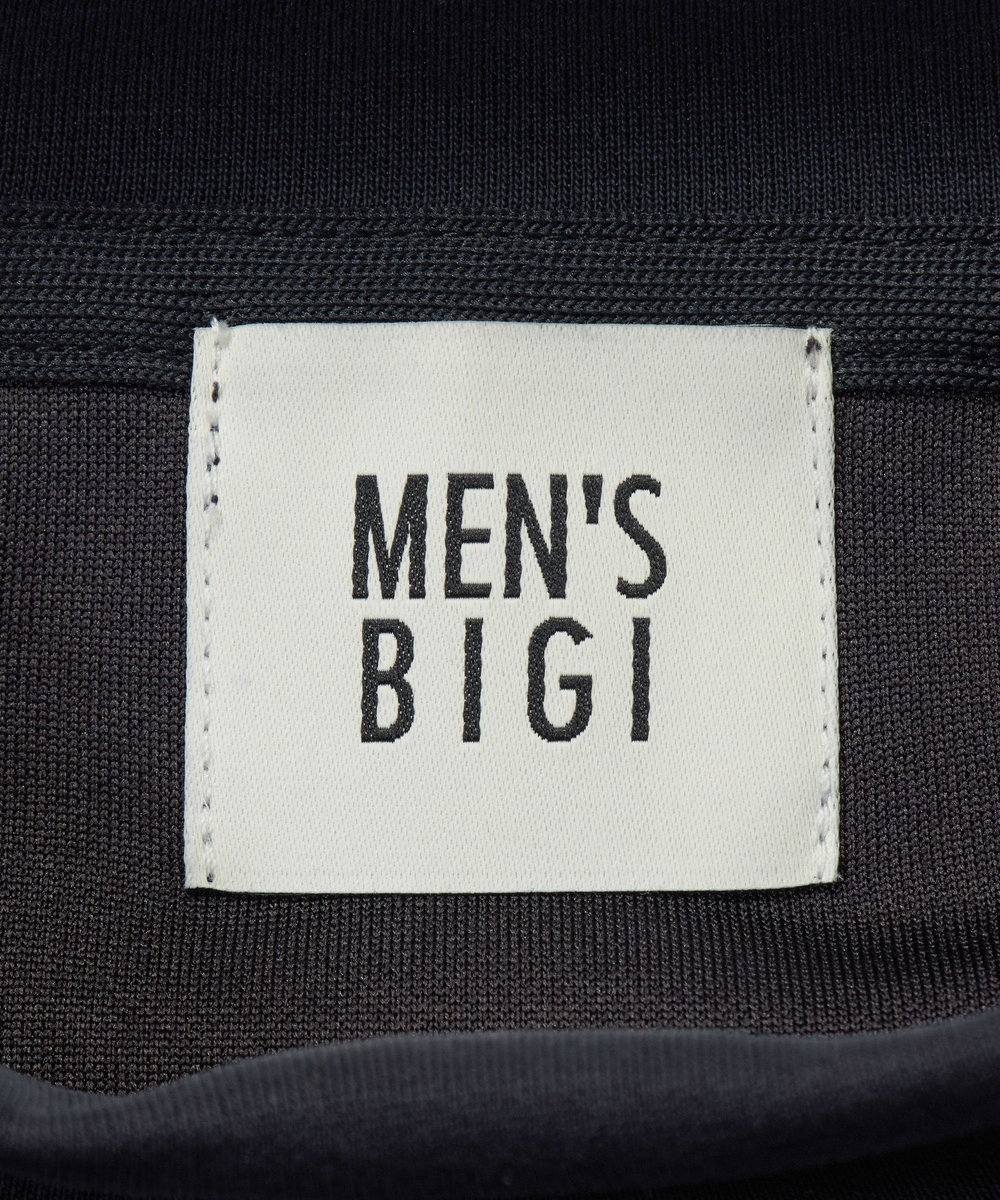 MEN'S BIGI スエードタッチ ダンボールモックネックトップス ブラック