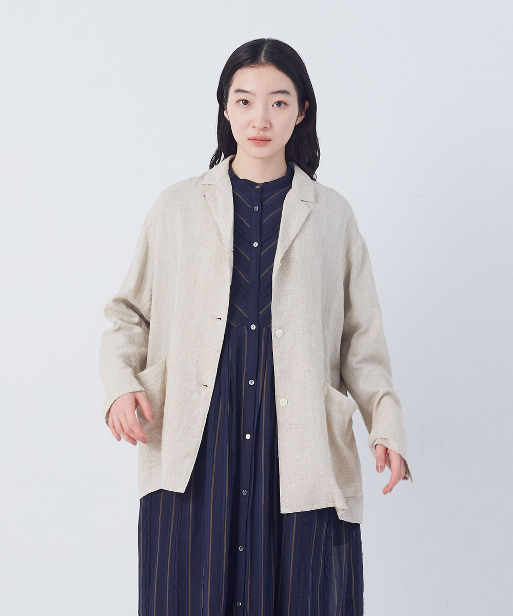 congés payés ADIEU TRISTESSE 【FAVE】シャーリングシャツジャケット ストライプ