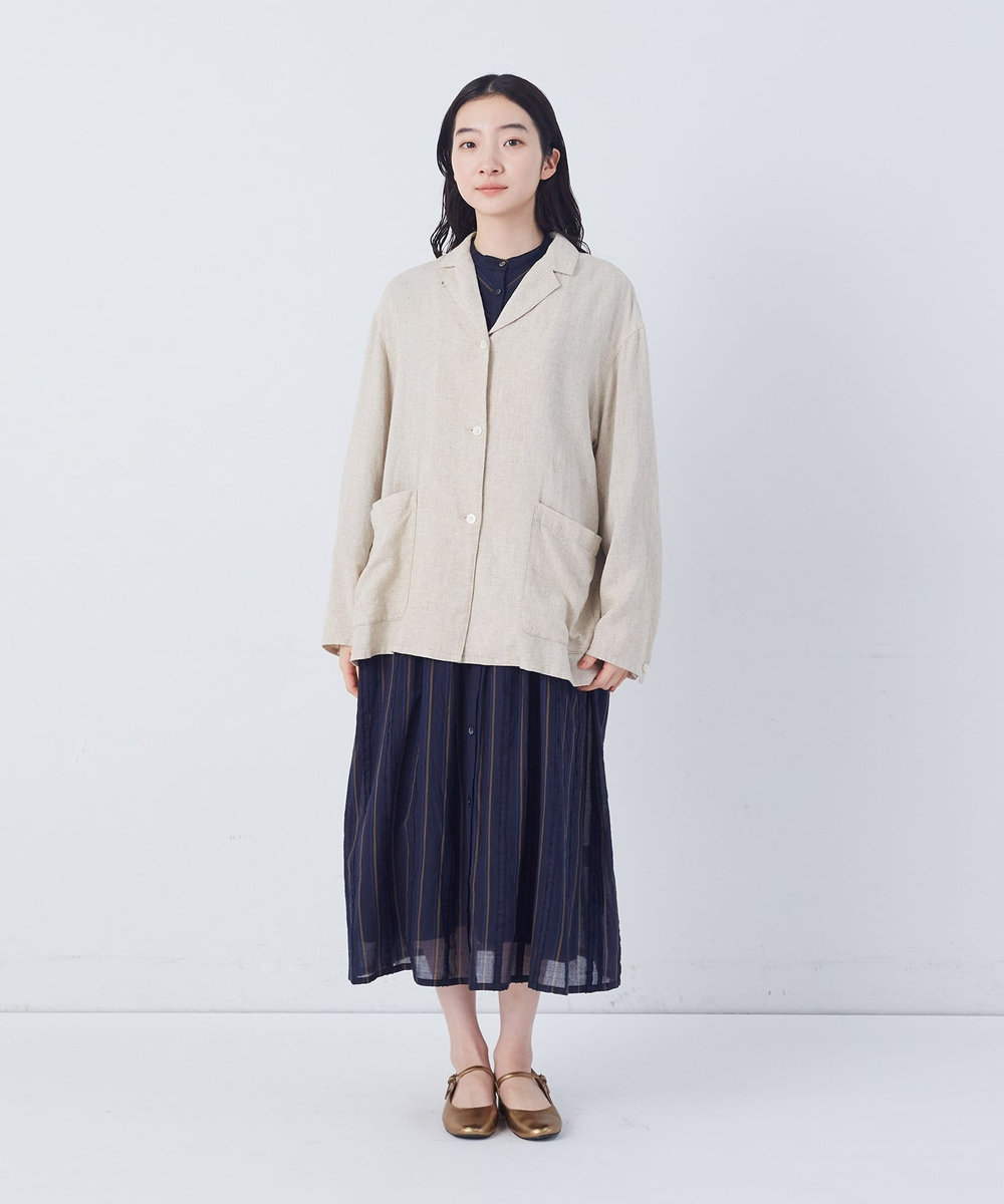 congés payés ADIEU TRISTESSE 【FAVE】シャーリングシャツジャケット ストライプ