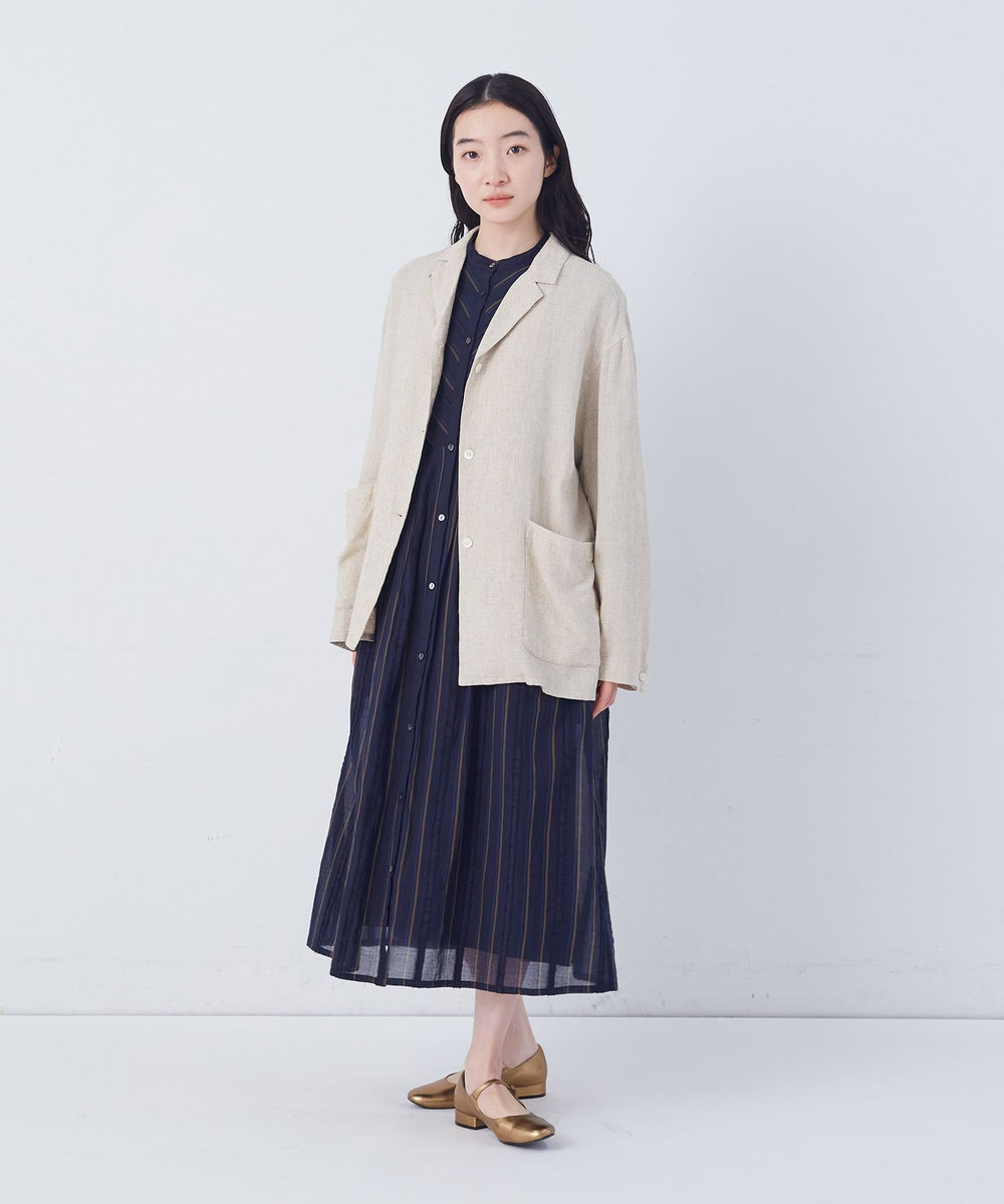 congés payés ADIEU TRISTESSE 【FAVE】シャーリングシャツジャケット ストライプ