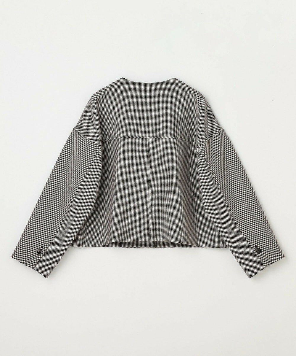 L'EQUIPE バイカラーチェックノーカラージャケット グレー系その他