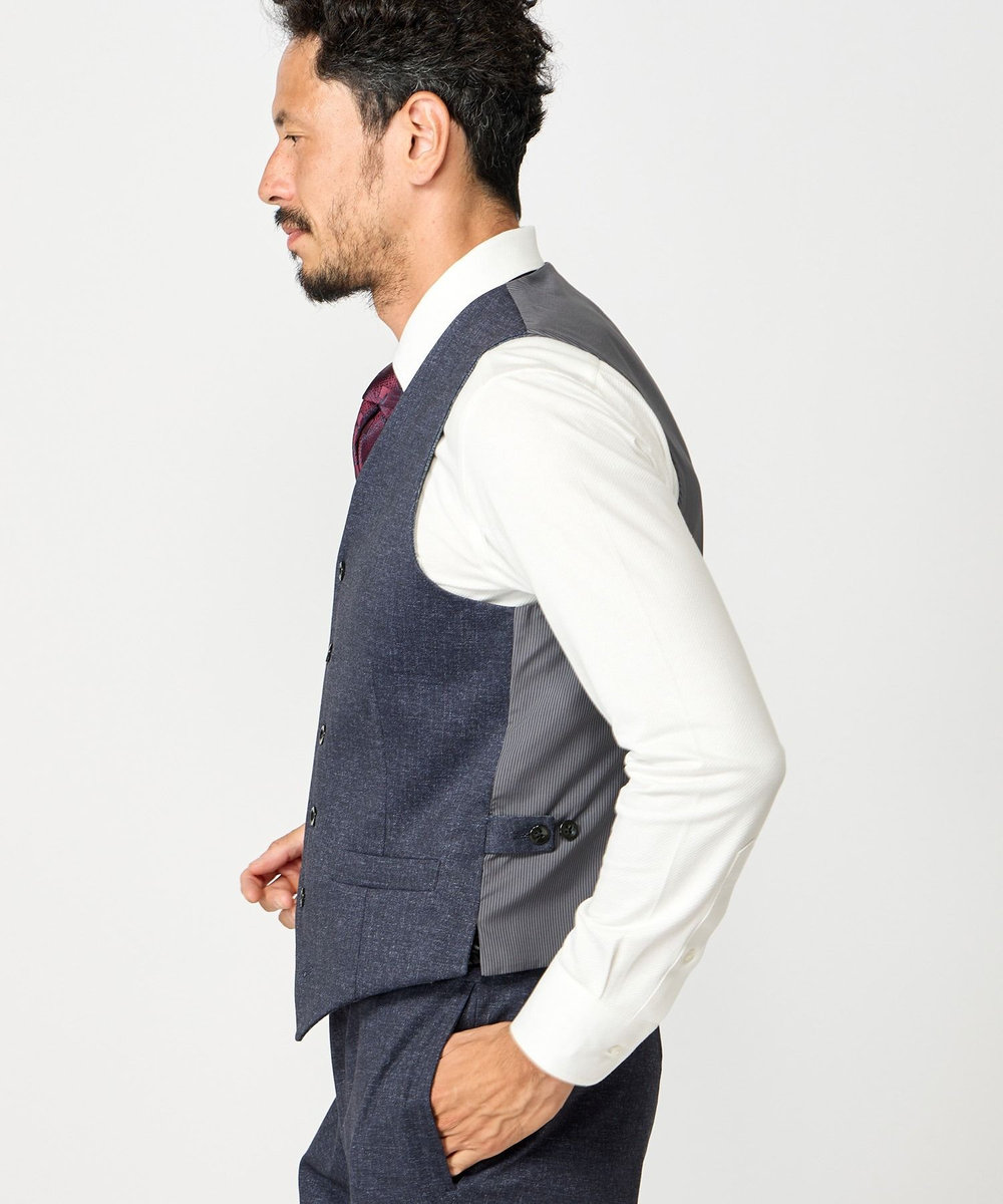 MEN'S BIGI 【ACTIVE TAILOR】エクストラTRジャージプリントベスト＜スリーピース対応＞ ネイビー