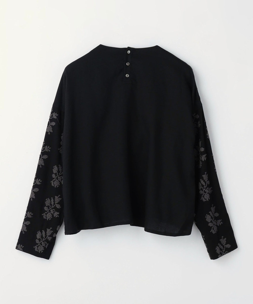 LOISIR オリジナル柄刺繍ボクシーブラウス ブラック系その他