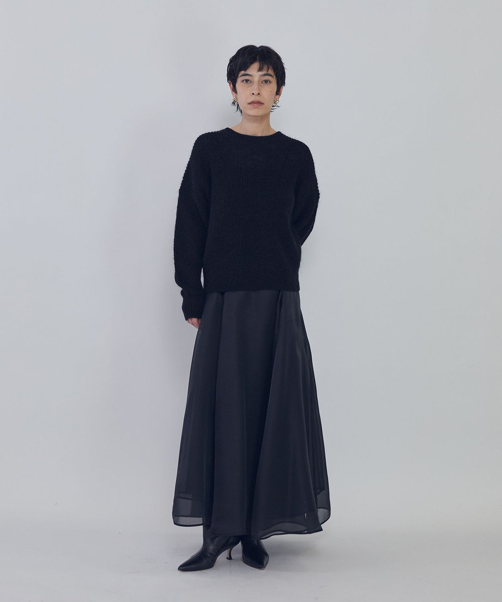 1er Arrondissement ウールモヘア畦ニットプルオーバー ブラック