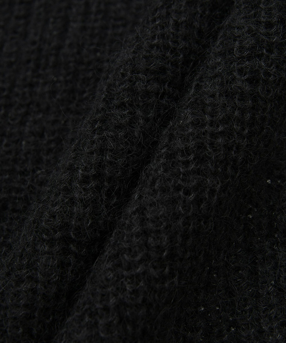 1er Arrondissement ウールモヘア畦ニットプルオーバー ブラック