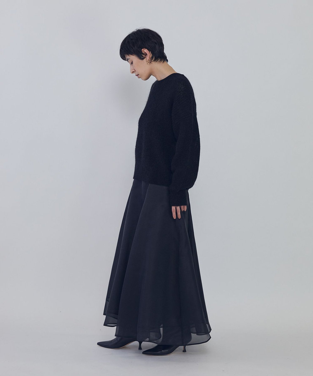 1er Arrondissement ウールモヘア畦ニットプルオーバー ブラック