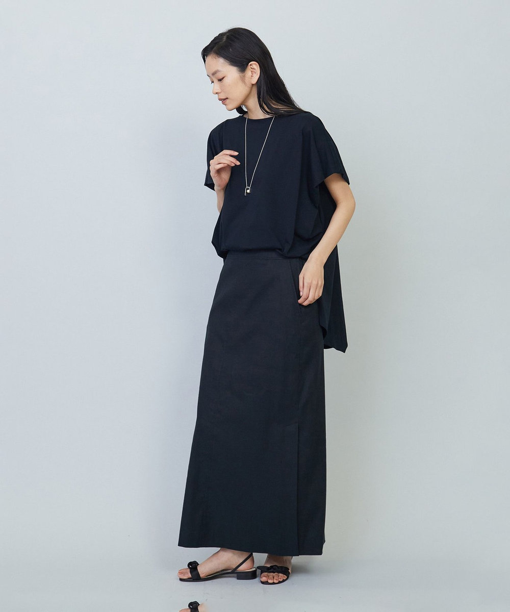 1er Arrondissement リネンコットンツイルバイオボクシースカート ブラック