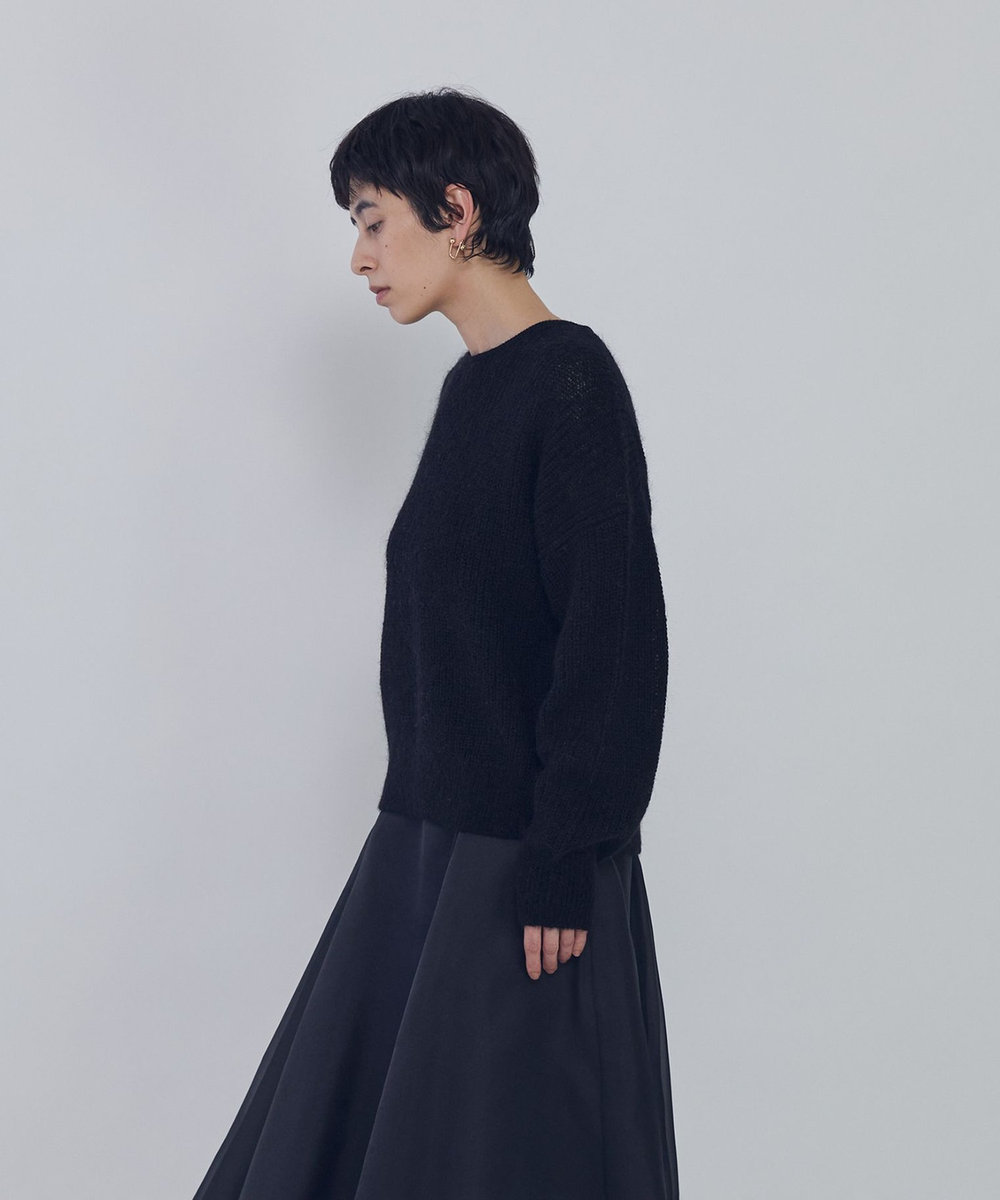 1er Arrondissement ウールモヘア畦ニットプルオーバー ブラック