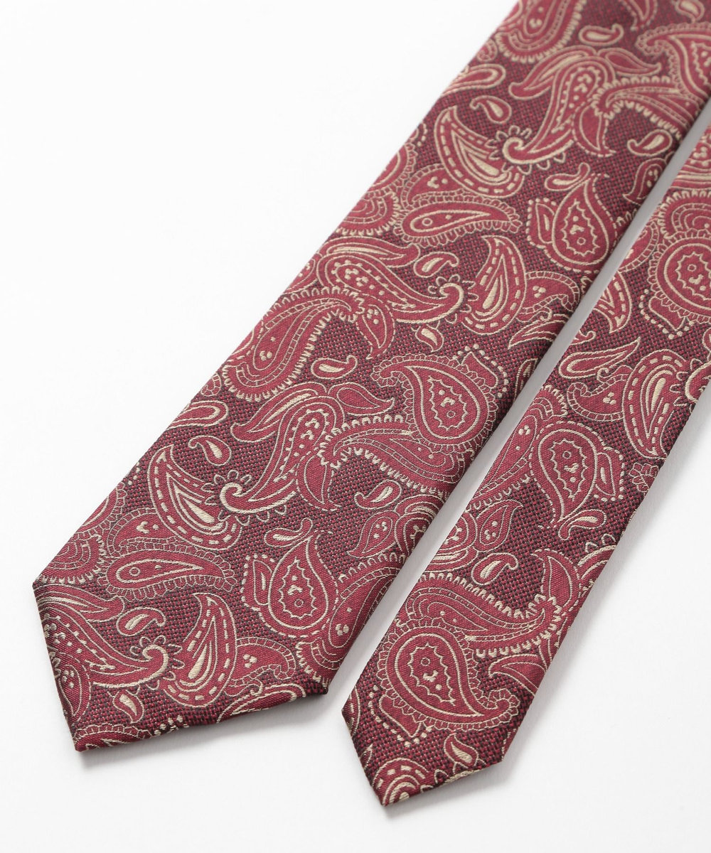 MEN'S BIGI 【TIE YOUR TIE(タイユアタイ)】ヴィンテージペイズリー柄ネクタイ ボルドー