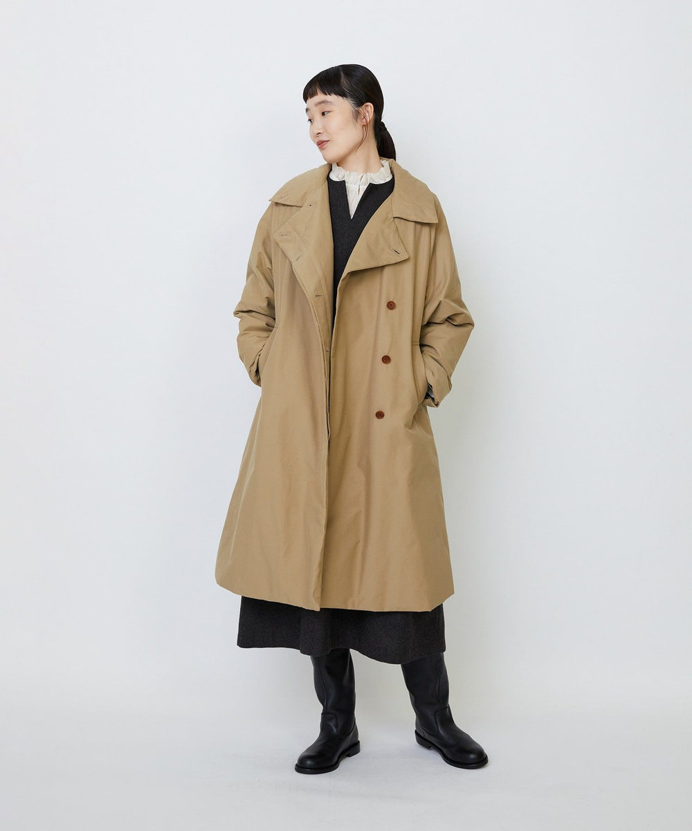 LOISIR エステルウールエターミンキーネックワンピース ブラウン