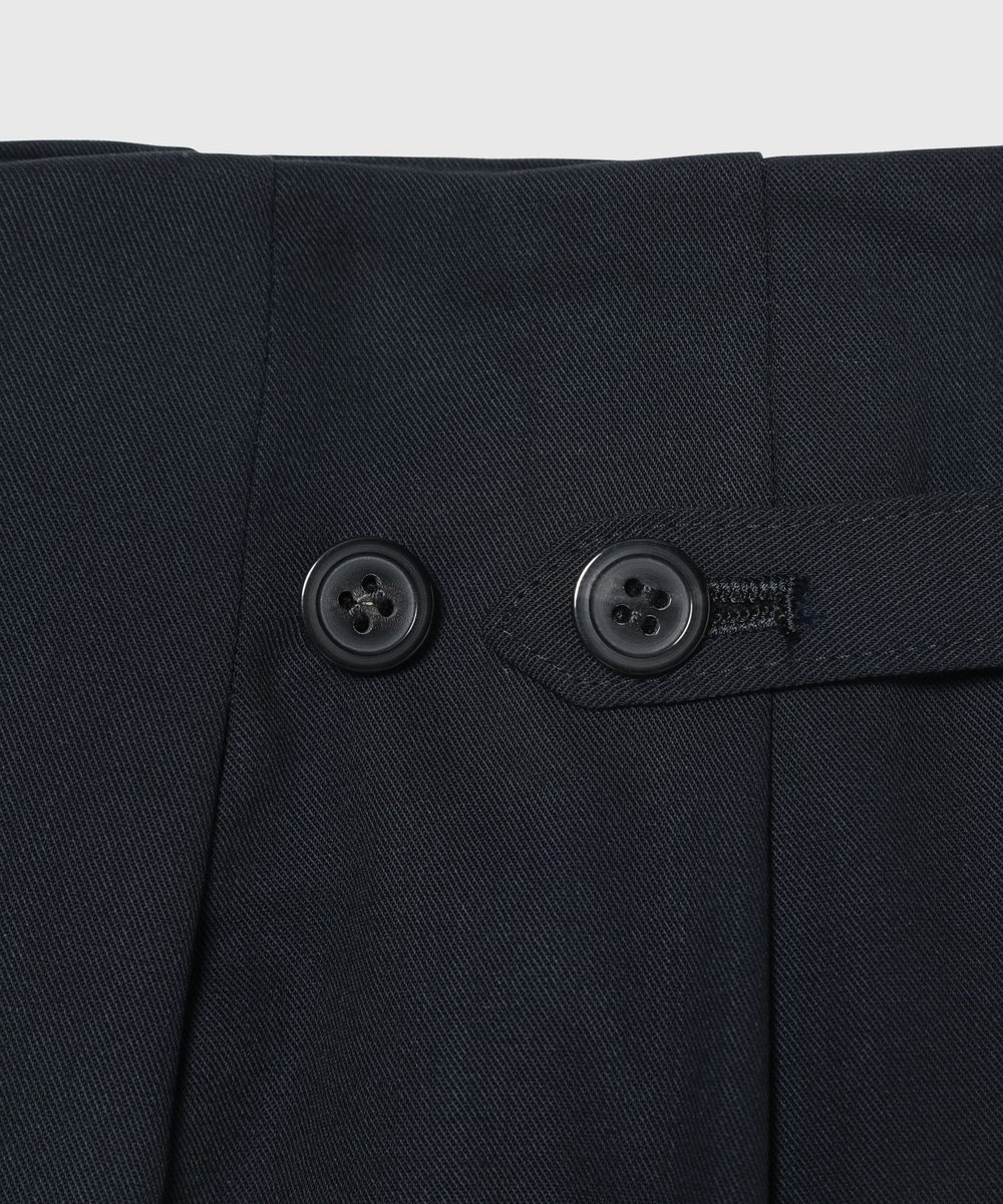 DÉPAREILLÉ WOOL NYLON GABARDINE WAIST BELT PANTS / ウールナイロンギャバジンウエストベルトパンツ ネイビー