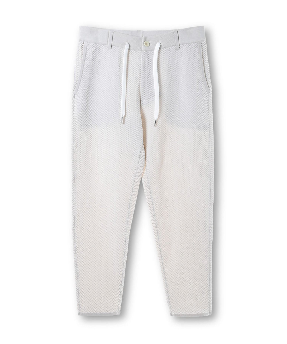 MEN'S BIGI 【ACTIVE TAILOR】ヘリンボーンニットパンツ オフホワイト