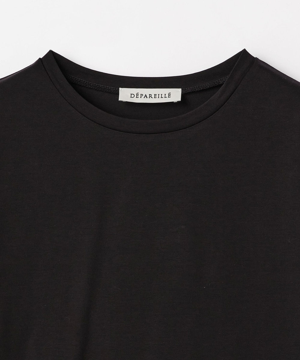 DÉPAREILLÉ COTTON JERSEY LACE DOCKING CREW NECK / コットンジャージーレースドッキングクルーネック ブラック