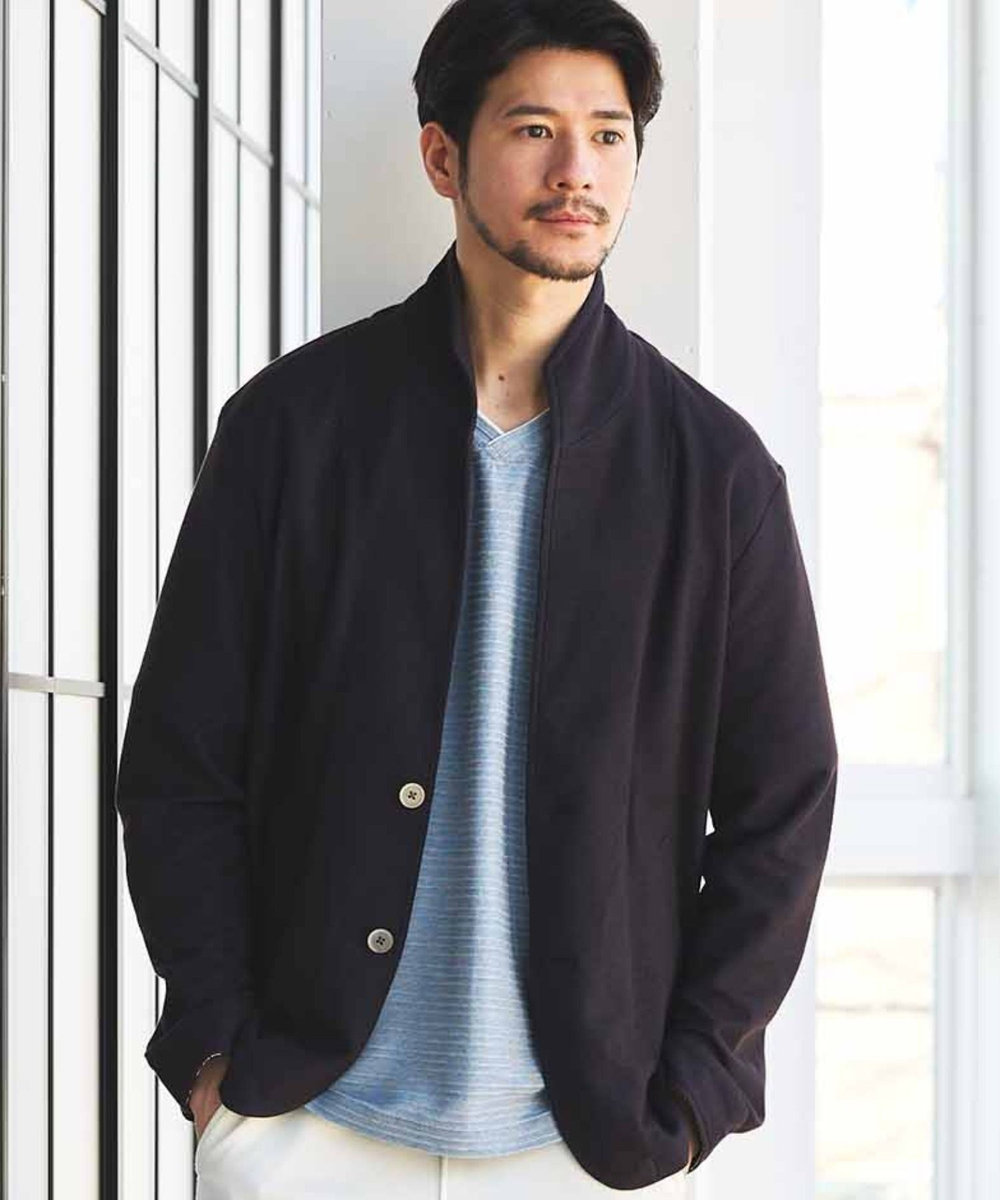 UNION STATION ワイヤー入りハニカムスタンドカラージャケット ネイビー