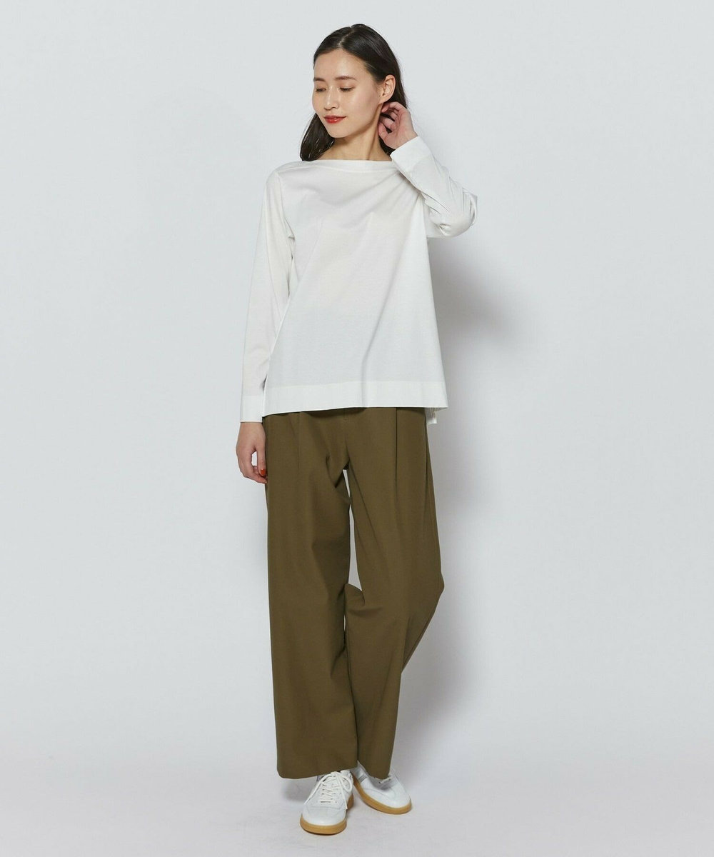 L'EQUIPE コンパクトオーガニックツイルテーパードパンツ カーキ