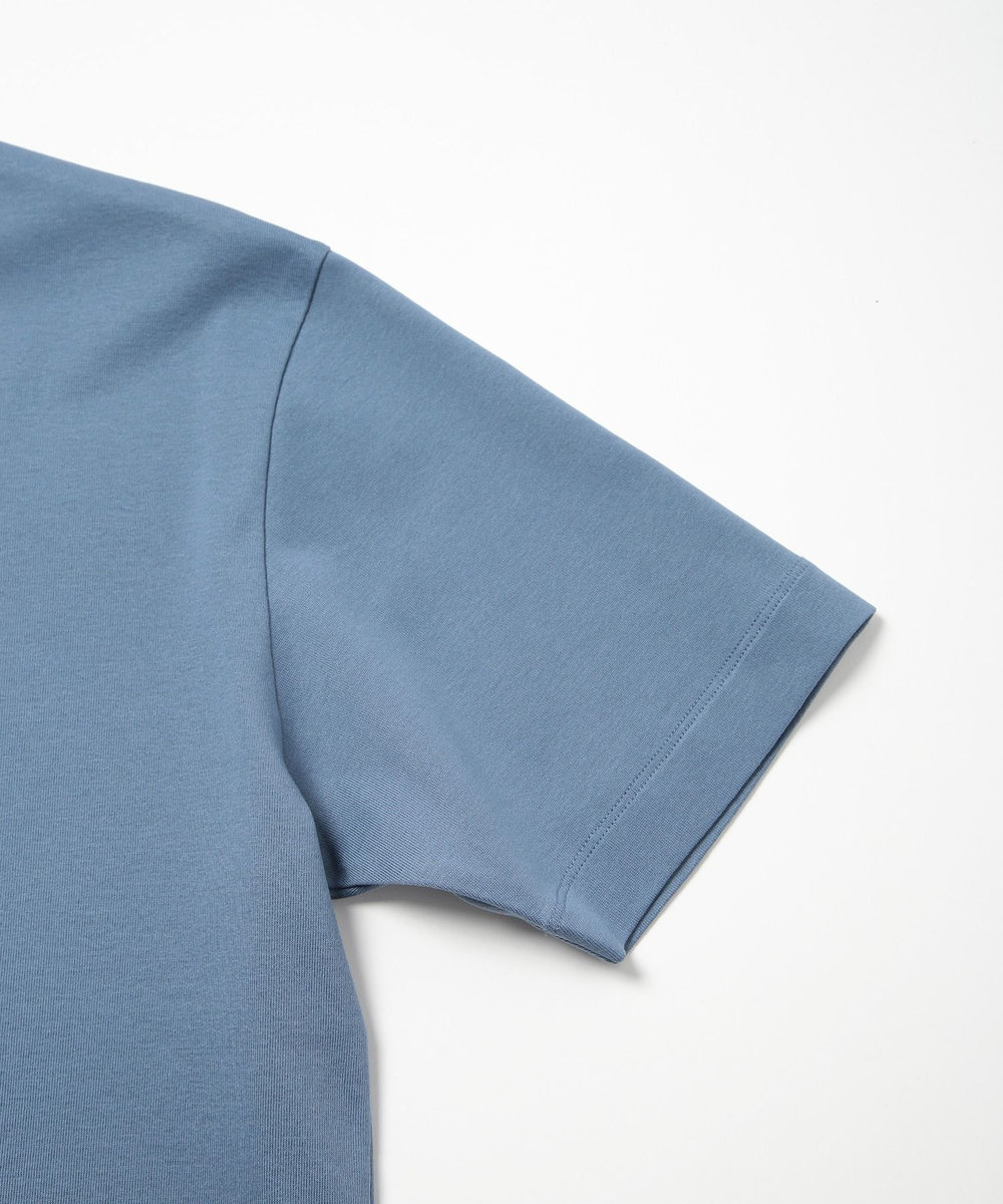 MEN'S BIGI 60/2マーセライズジャージVネックTEE ブルー
