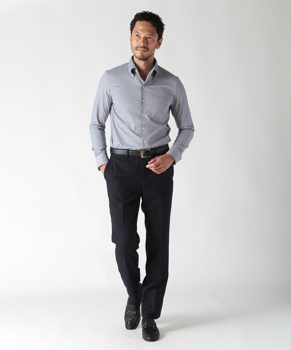 MEN'S BIGI 【ACTIVE TAILOR】ミックスヤーンスラックス ダークネイビー