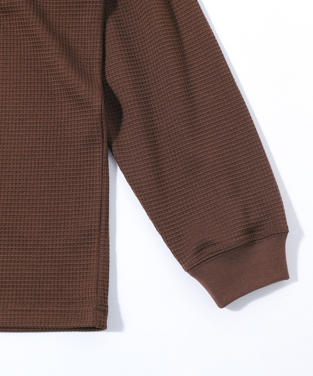 MEN'S BIGI テックサーマル ヘンリーネックシャツ＜吸水速乾・ストレッチ・軽量・通気性・保温性＞ ブラウン