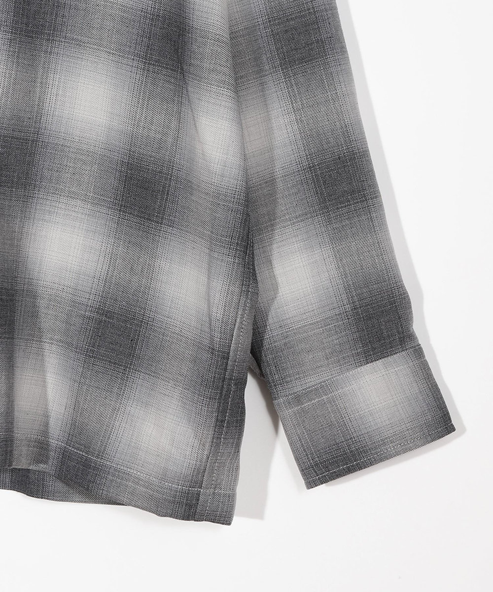 MEN'S BIGI オンブレーチェックヴィンテージ調シャツ ブラック