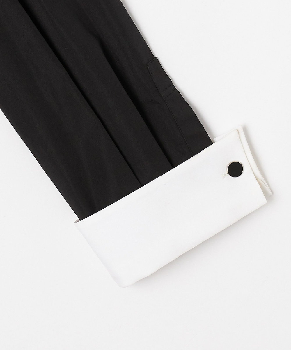 L'EQUIPE COUTURIER シルク混タフタ＆コットンシャツ ブラック