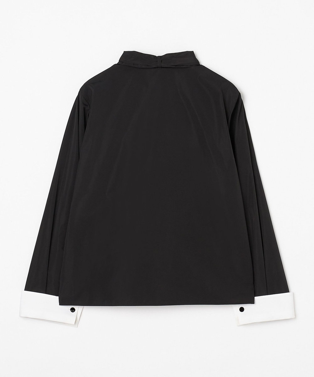 L'EQUIPE COUTURIER シルク混タフタ＆コットンシャツ ブラック