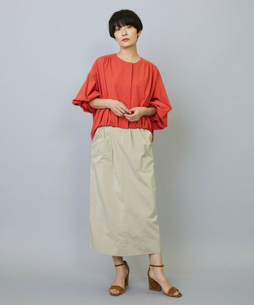 MOGA ポリナイロンタフタロングスカート ベージュ