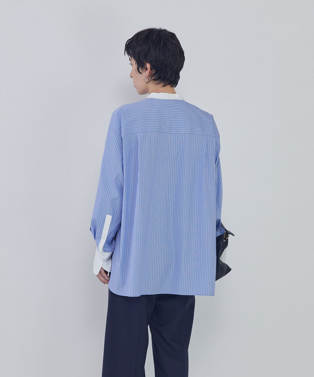 1er Arrondissement フリルブザムシャツ ストライプ