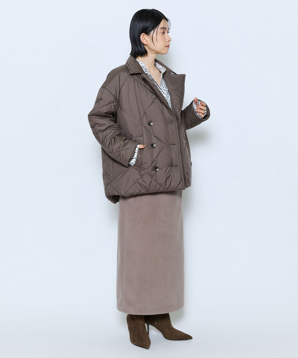 feerique  feerique ポリエステルキルティングピーコート モカ