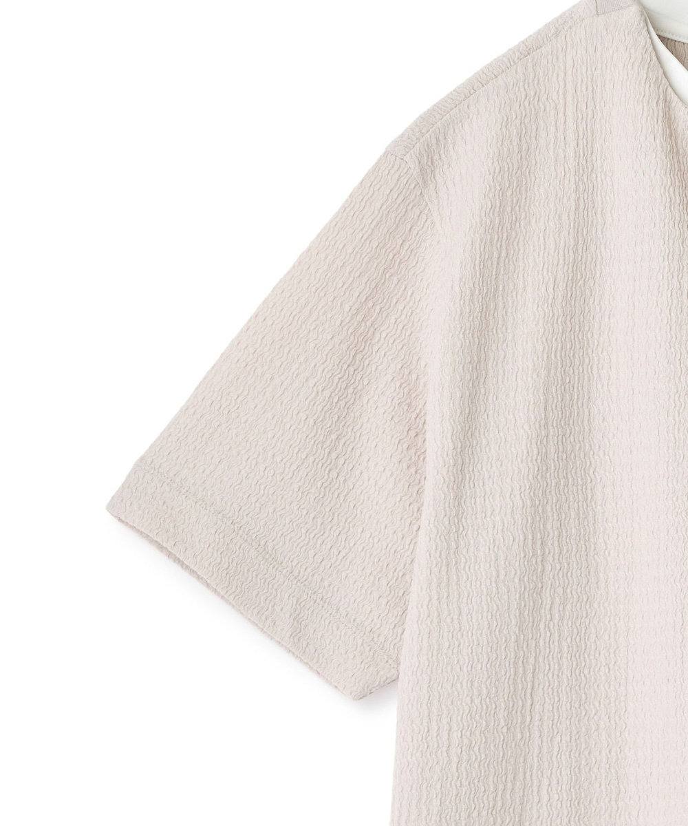 MEN'S BIGI フェイクレイヤードキーネック半袖Tシャツ グレー