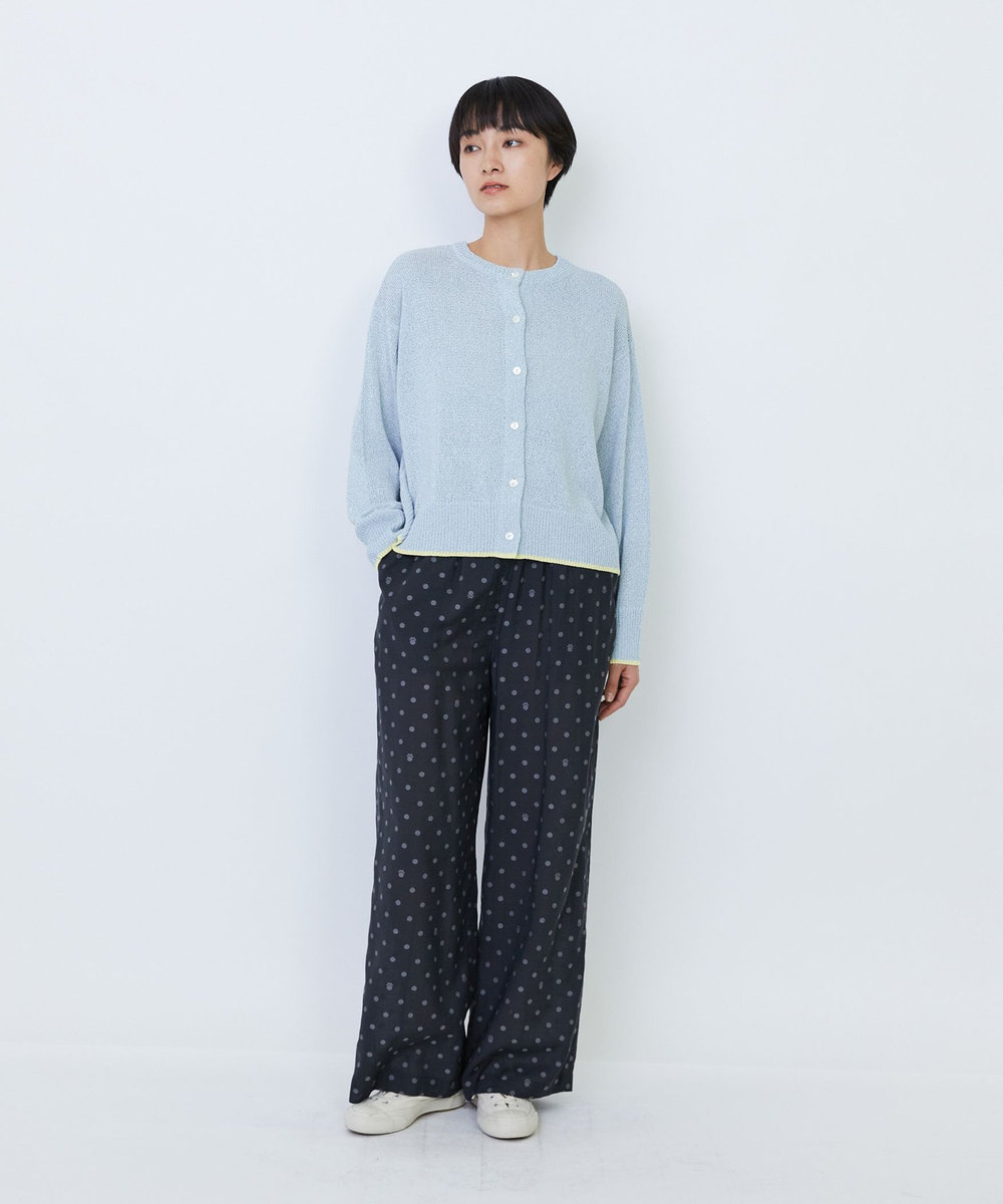 LOISIR 【2WAY】エステル和紙撚り杢天竺カーディガン ブルー系その他