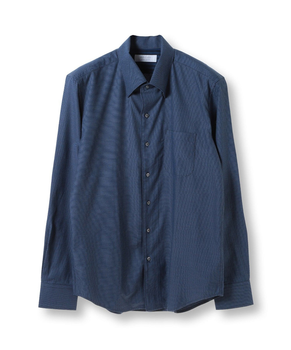 MEN'S BIGI コットンポリエステルドビーシャツ<EASY CARE> ネイビー