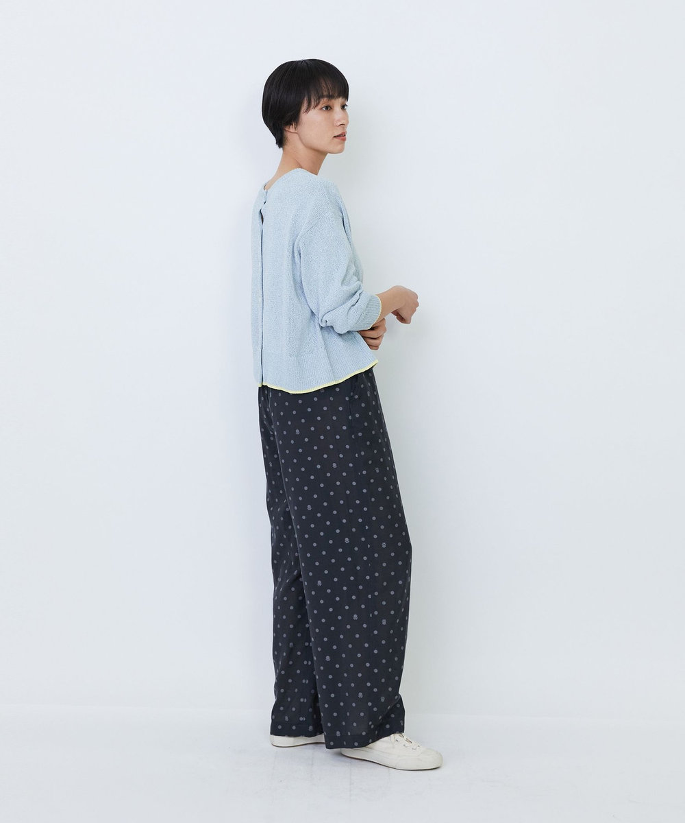 LOISIR 【2WAY】エステル和紙撚り杢天竺カーディガン ブルー系その他