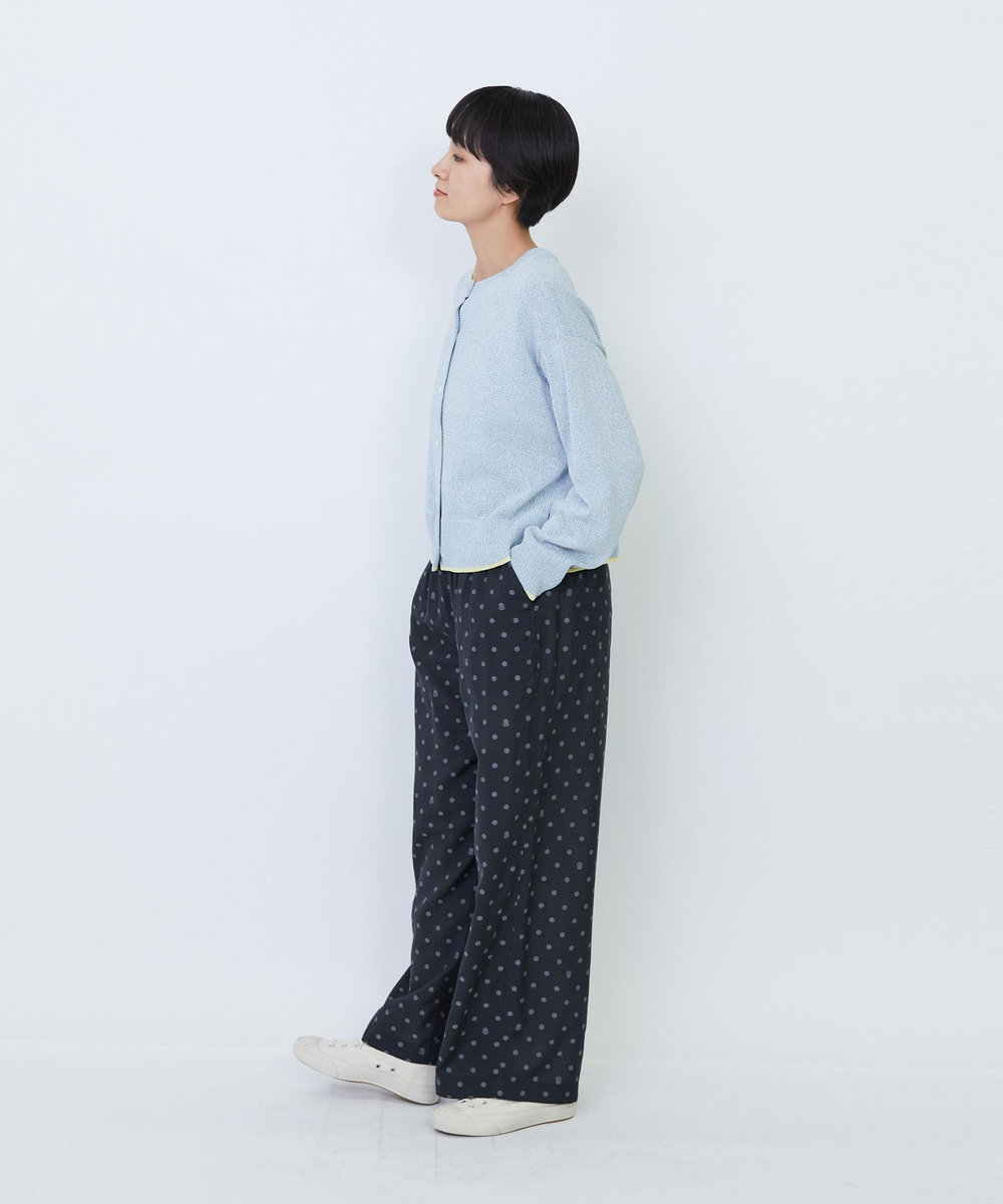 LOISIR 【2WAY】エステル和紙撚り杢天竺カーディガン ブルー系その他