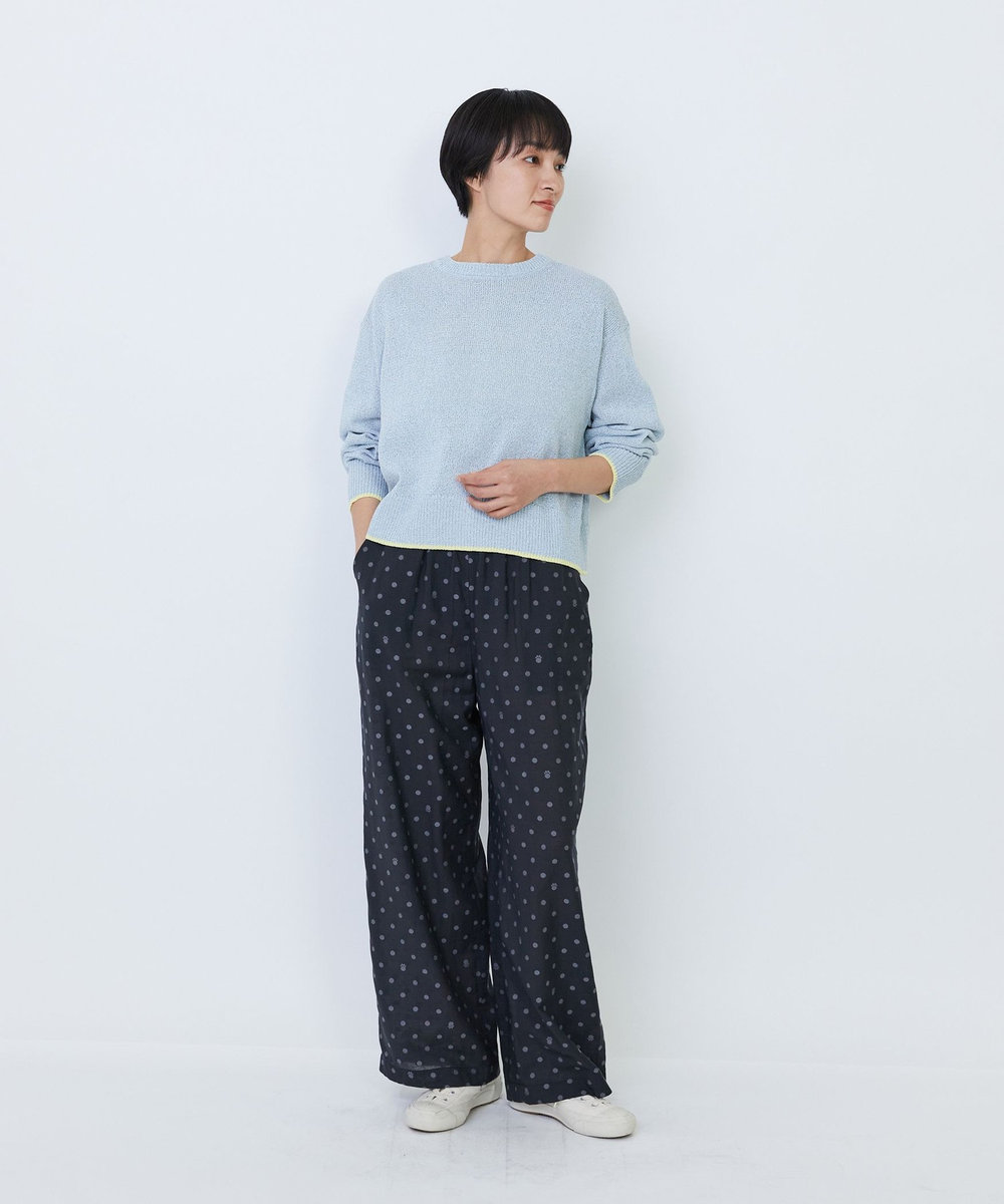 LOISIR 【2WAY】エステル和紙撚り杢天竺カーディガン ブルー系その他