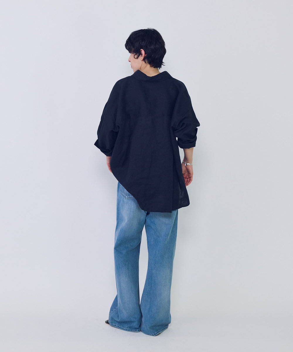 1er Arrondissement 【リニューアル】ウォッシュリネンシャツ ブラック