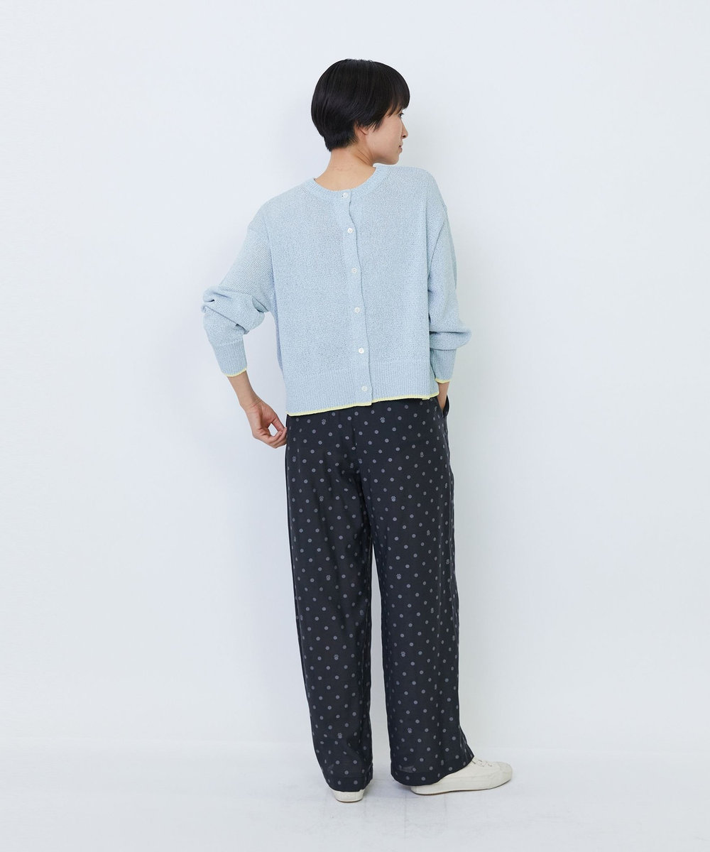 LOISIR 【2WAY】エステル和紙撚り杢天竺カーディガン ブルー系その他