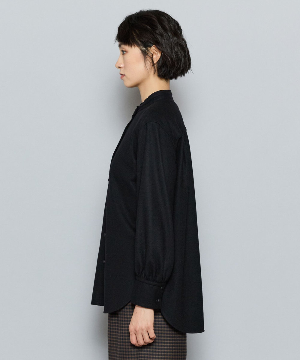 L'EQUIPE GREEN ミルドウールロングシャツ ブラック