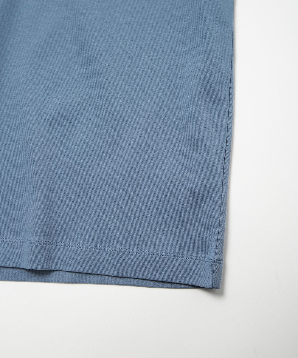 MEN'S BIGI 60/2マーセライズジャージVネックTEE ブルー