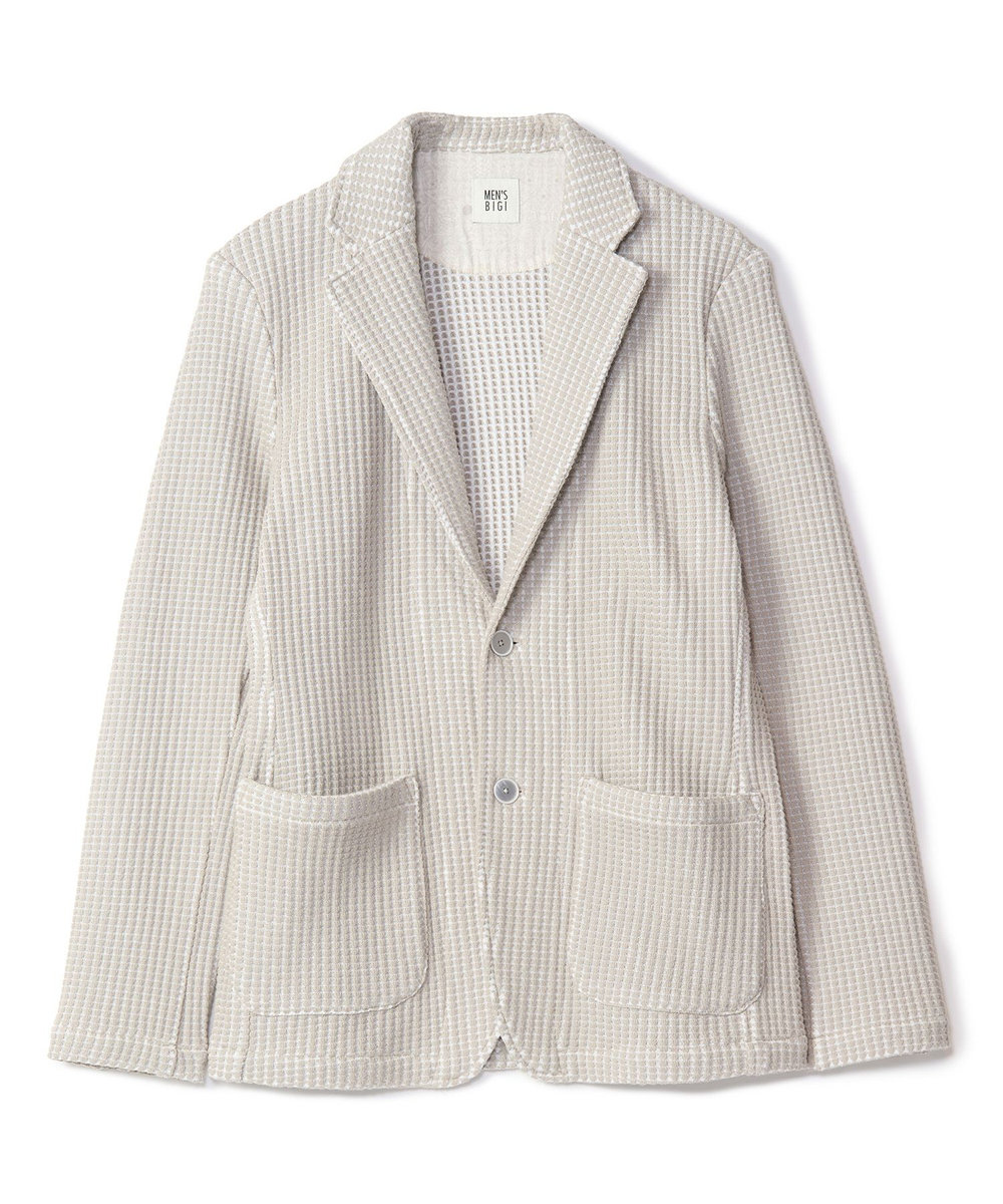 MEN'S BIGI オニワッフル 2Bライトジャケット ベージュ
