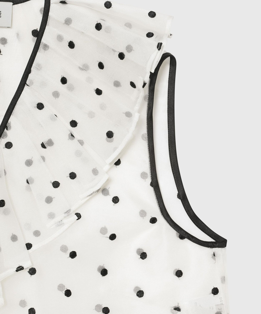 DÉPAREILLÉ DOT ORGANDY SLEEVELESS BLOUSE / ドットオーガンジースリーブレスブラウス オフホワイト
