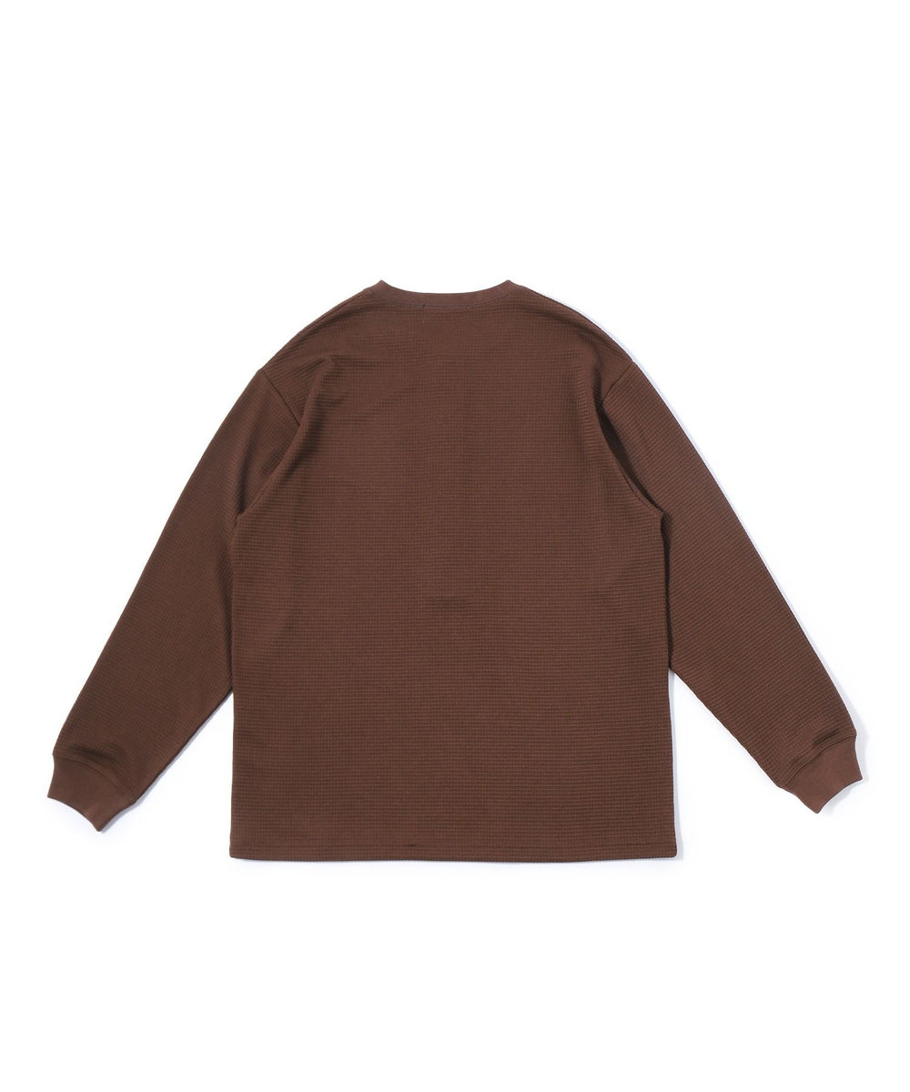MEN'S BIGI テックサーマル ヘンリーネックシャツ＜吸水速乾・ストレッチ・軽量・通気性・保温性＞ ブラウン