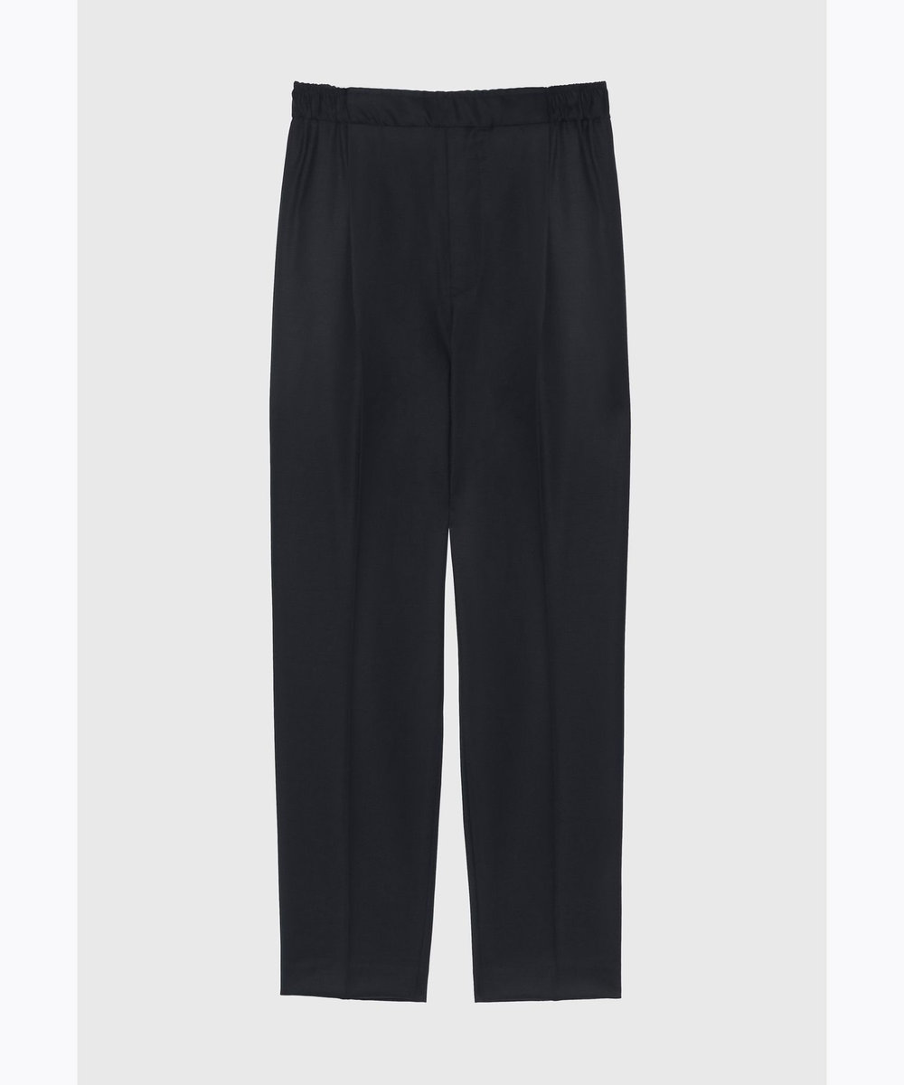 DÉPAREILLÉ SILK WOOL TWILL GATHER PANTS / シルクウールツイルギャザーパンツ ネイビー