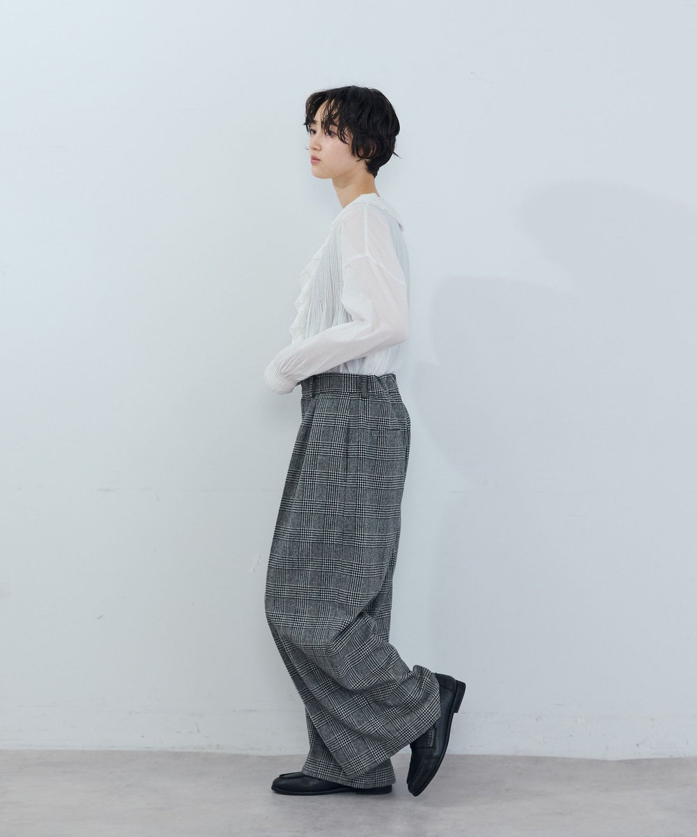 ADIEU TRISTESSE 《石上美津江さんコラボ》インドコットンフリルブラウス オフホワイト