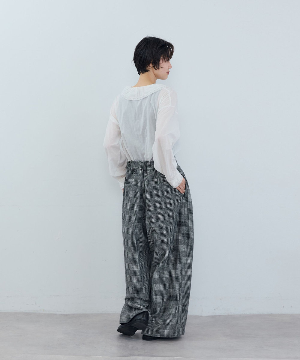 ADIEU TRISTESSE 《石上美津江さんコラボ》インドコットンフリルブラウス オフホワイト