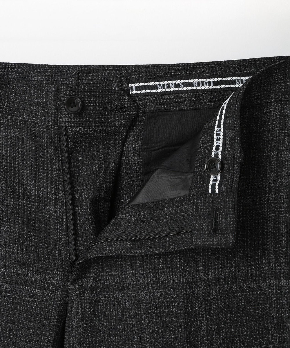 MEN'S BIGI 【ACTIVE TAILOR】ホップサックチェックパンツ グレー