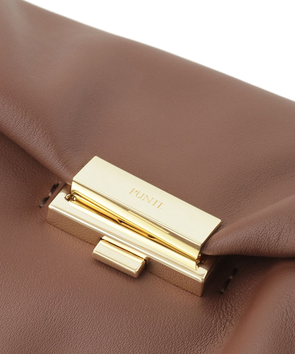 1er Arrondissement 【WEB限定】＜PUNTI（プンティ）＞“GRAFT-BOX"ハンドバッグ ブラウン